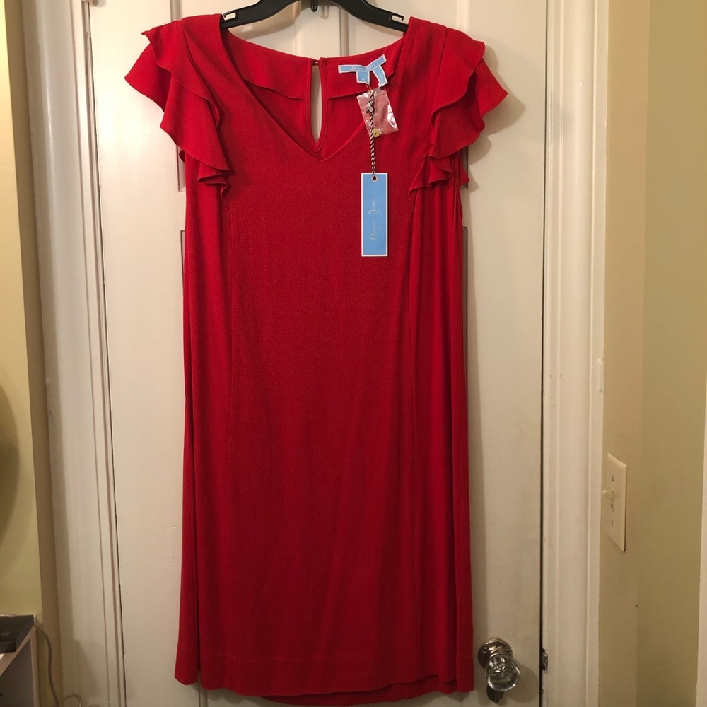 Draper James Red Flutter Sleeve Dress Size 10